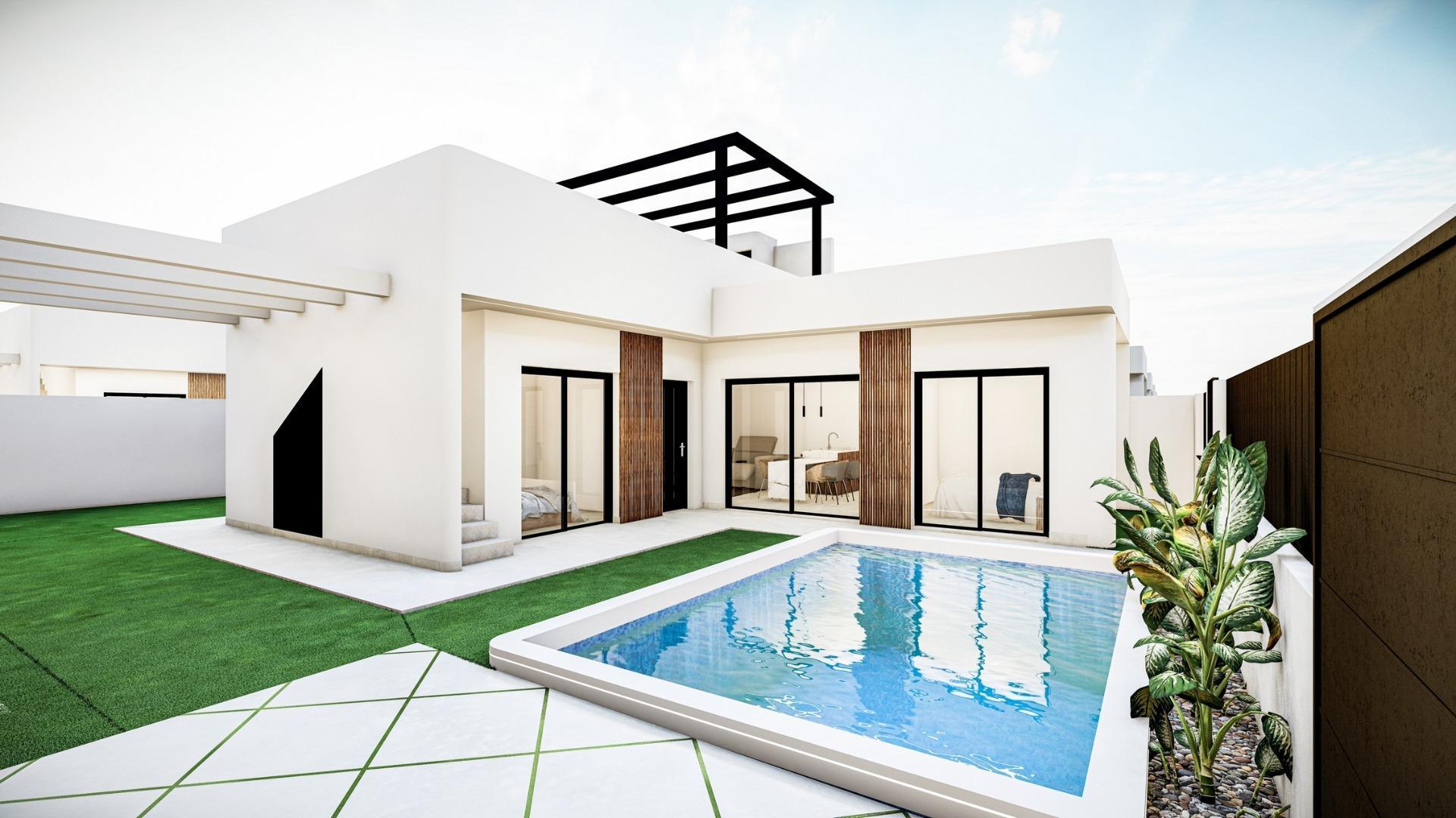 Neubau-Freistehende Villen mit privatem Pool und Solarium in Roldán, Torre-Pacheco