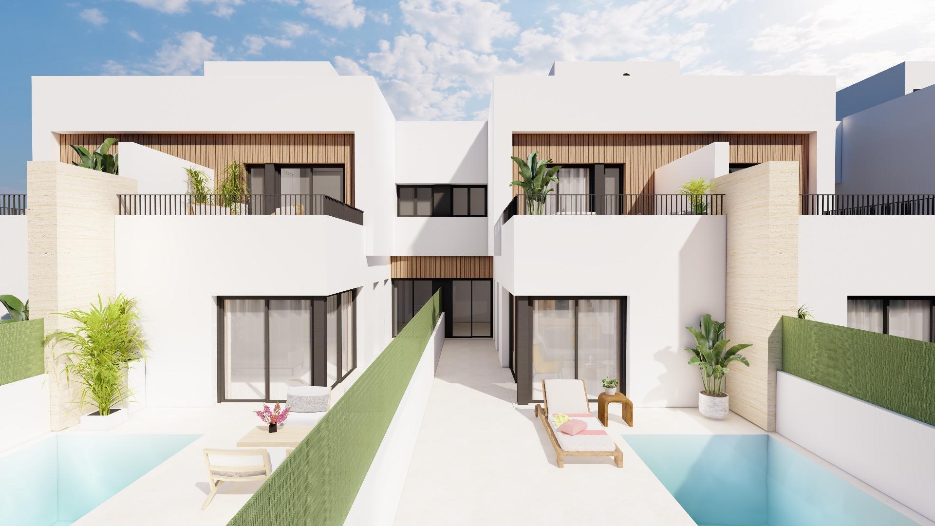 Modernas villas adosadas con piscina privada cerca del mar en Santiago de la Ribera — 10