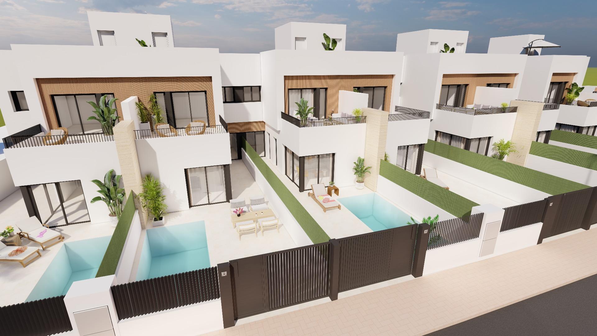 Modernas villas adosadas con piscina privada cerca del mar en Santiago de la Ribera — 10