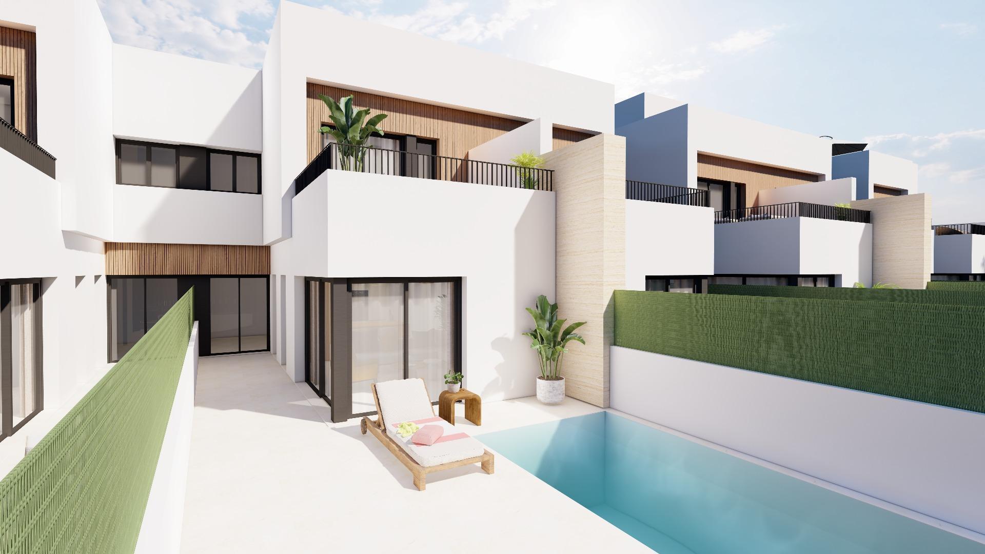 Modernas villas adosadas con piscina privada cerca del mar en Santiago de la Ribera — 2