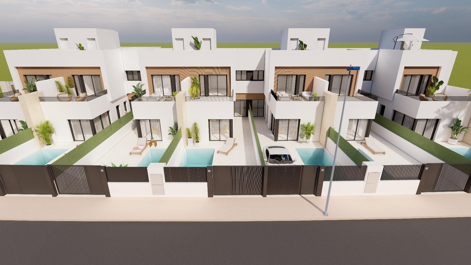 Modernas villas adosadas con piscina privada cerca del mar en Santiago de la Ribera — 7