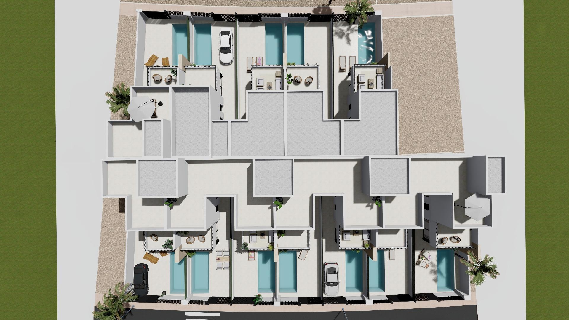Modernas villas adosadas con piscina privada cerca del mar en Santiago de la Ribera — 9