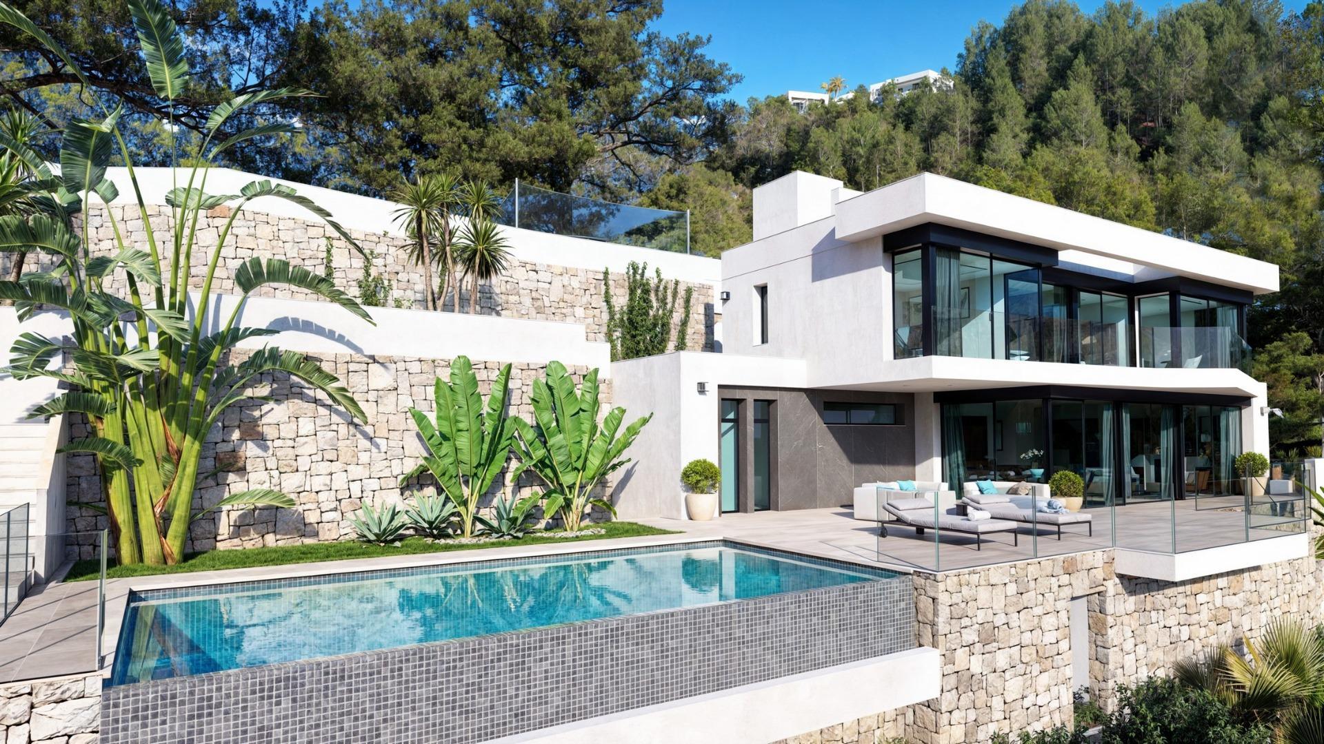 Villa neuve de luxe avec vue panoramique sur la mer à Raco de Galeno, Benissa Costa