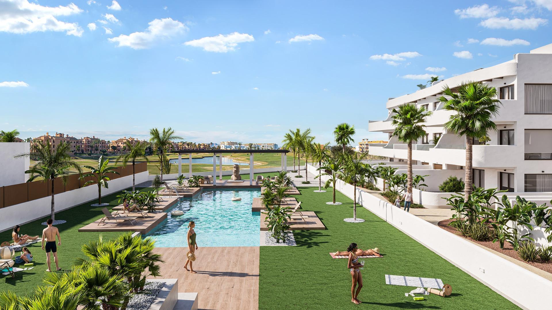 Nieuwbouw wooncomplex in Los Alcázares aan de frontlinie van Serena Golf — 14