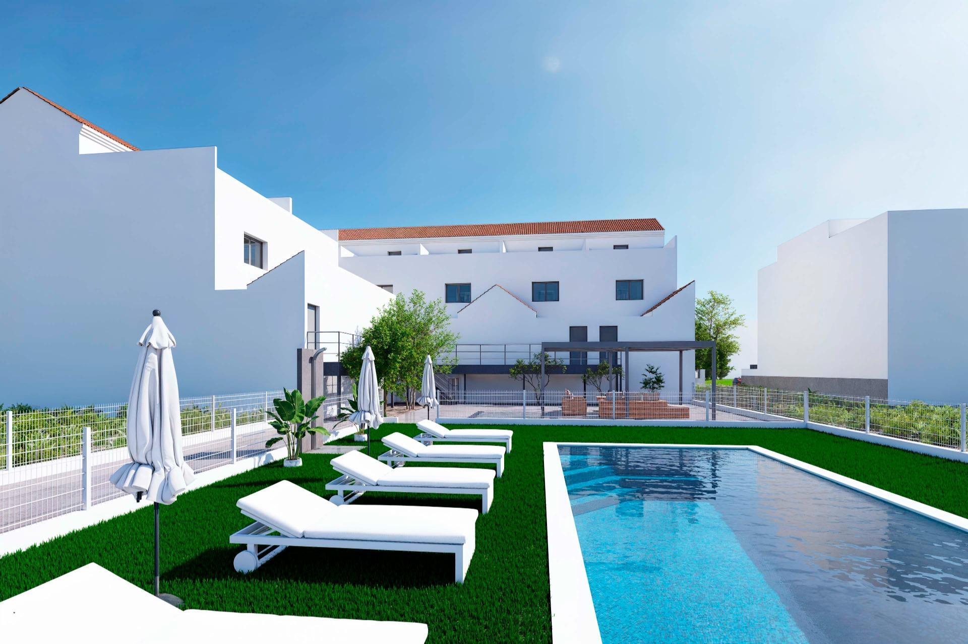 Modernas casas adosadas con solárium y sótano en Rafal, Alicante