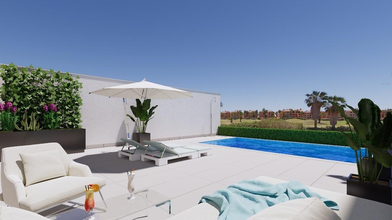 Casas adosadas de nueva construcción en primera línea de La Serena Golf en Los Alcázares — 2
