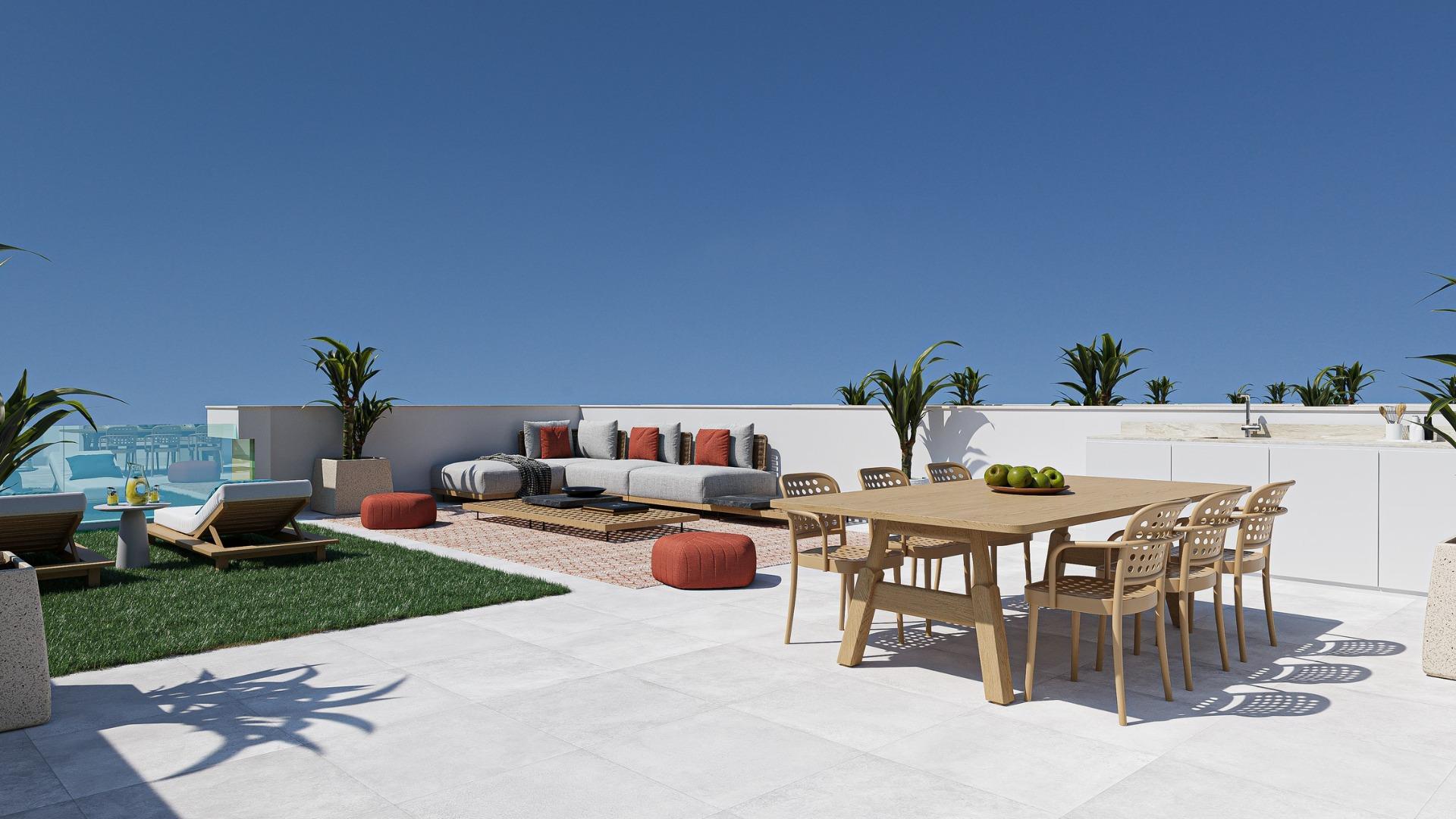 Moderne einstöckige Villen mit privatem Pool und Solarium in El Jimenado Murcia — 2