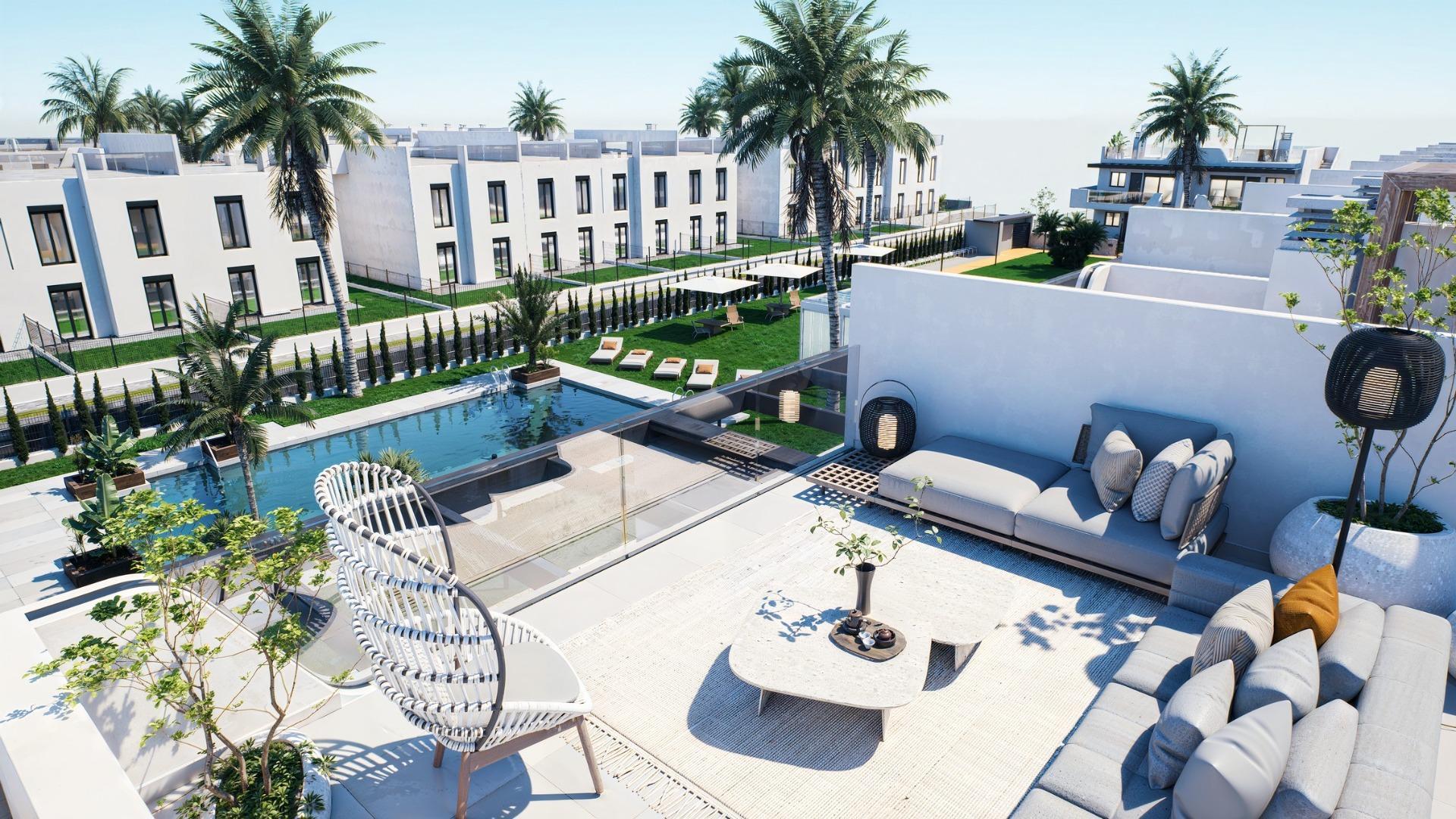 Bungalows de nueva construcción con jardín o solárium cerca de la playa en Pilar de la Horadada — 2