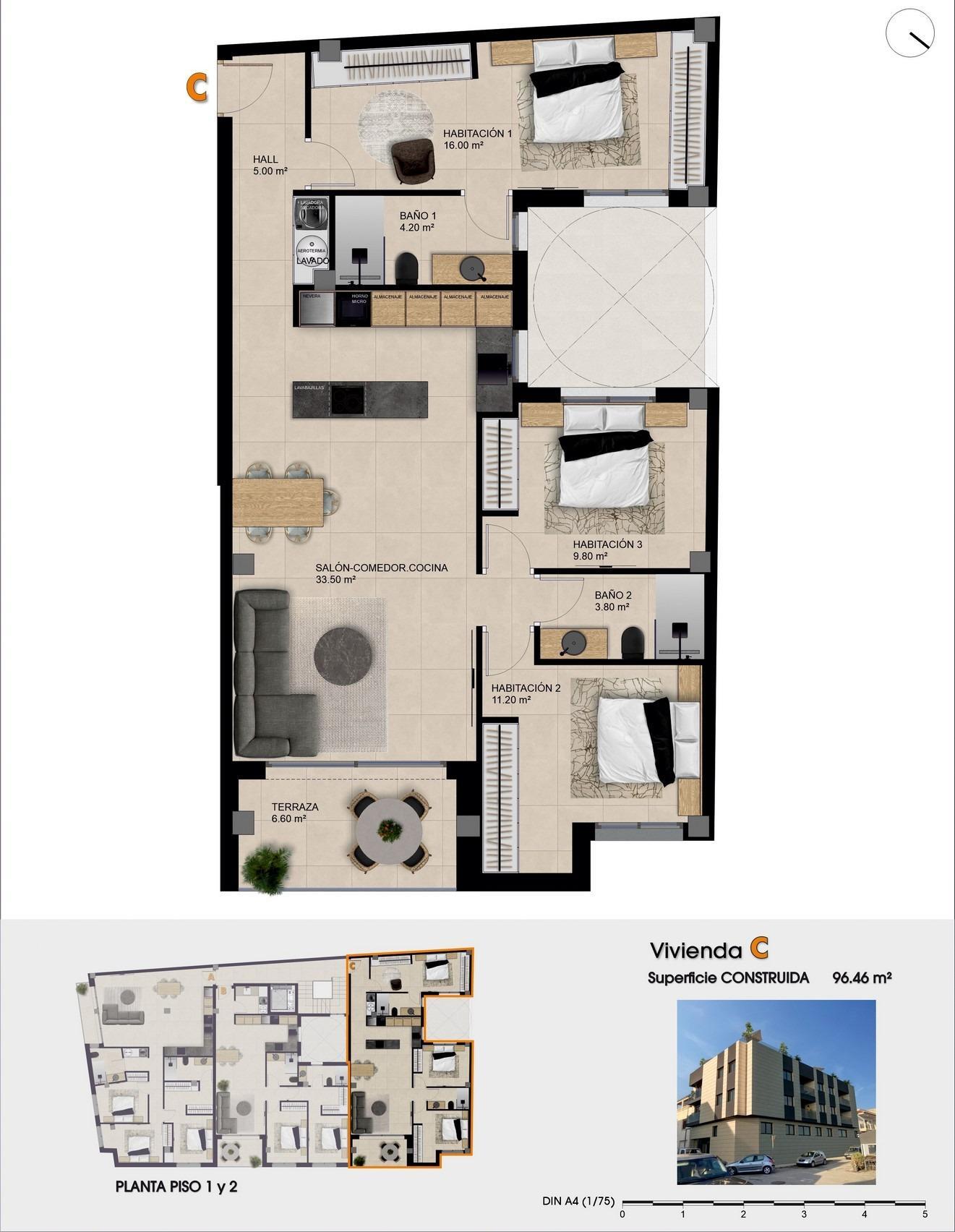 Appartements neufs à vendre à Catral Alicante avec piscine sur le toit — 7