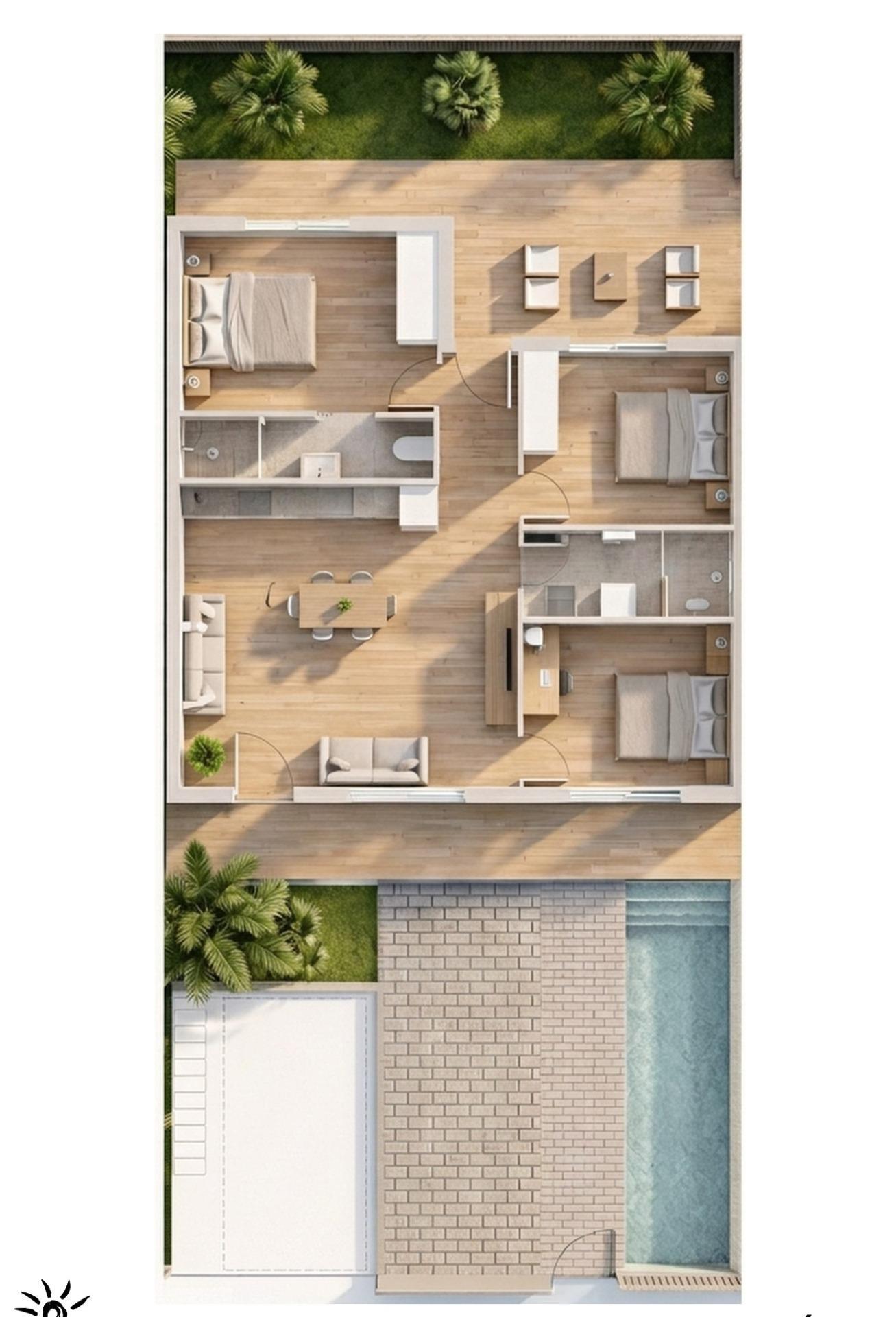 Bungalows de nueva construcción de estilo boutique con piscina privada en Pilar de la Horadada, a 2 km de la playa — 5