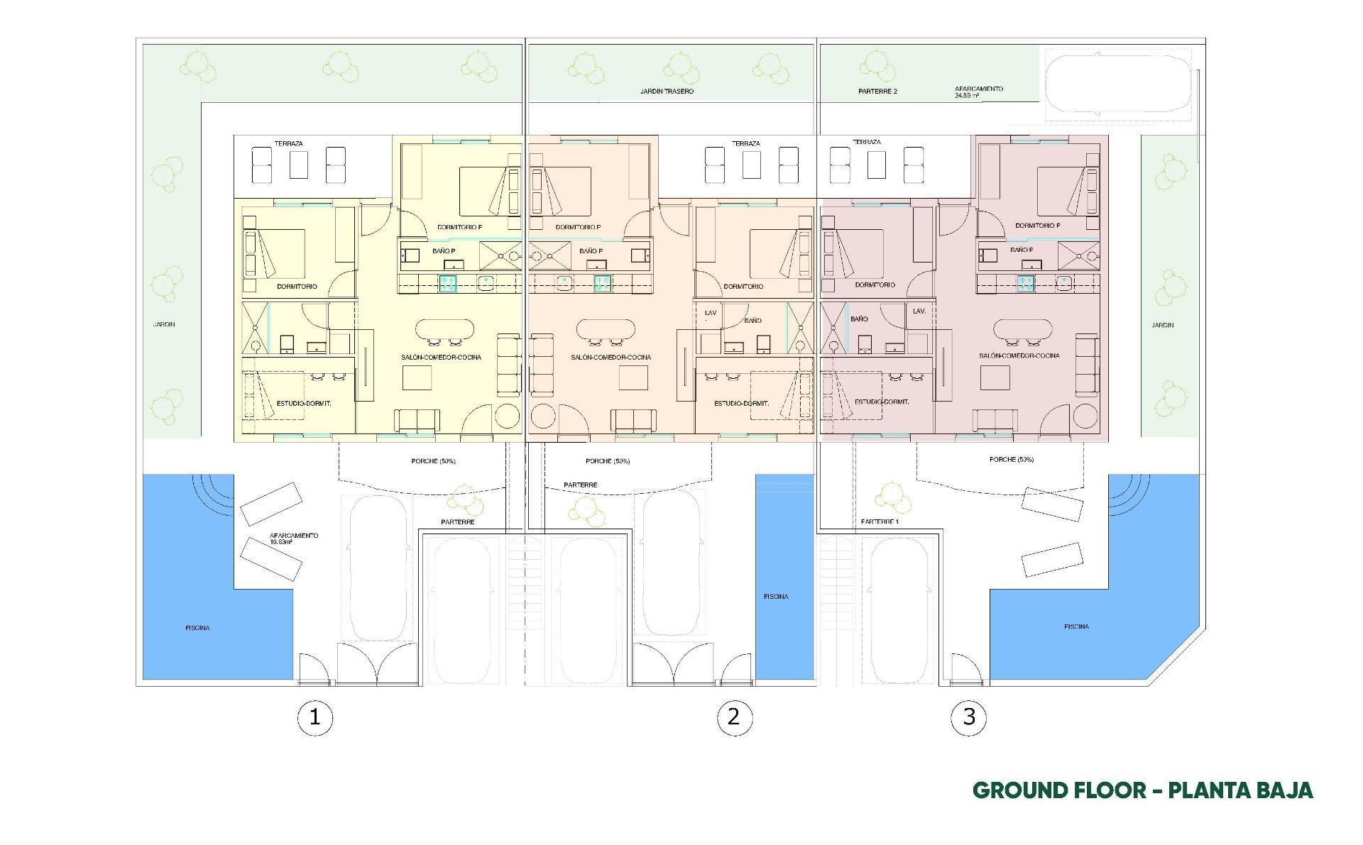 Bungalows de nueva construcción de estilo boutique con piscina privada en Pilar de la Horadada, a 2 km de la playa — 6