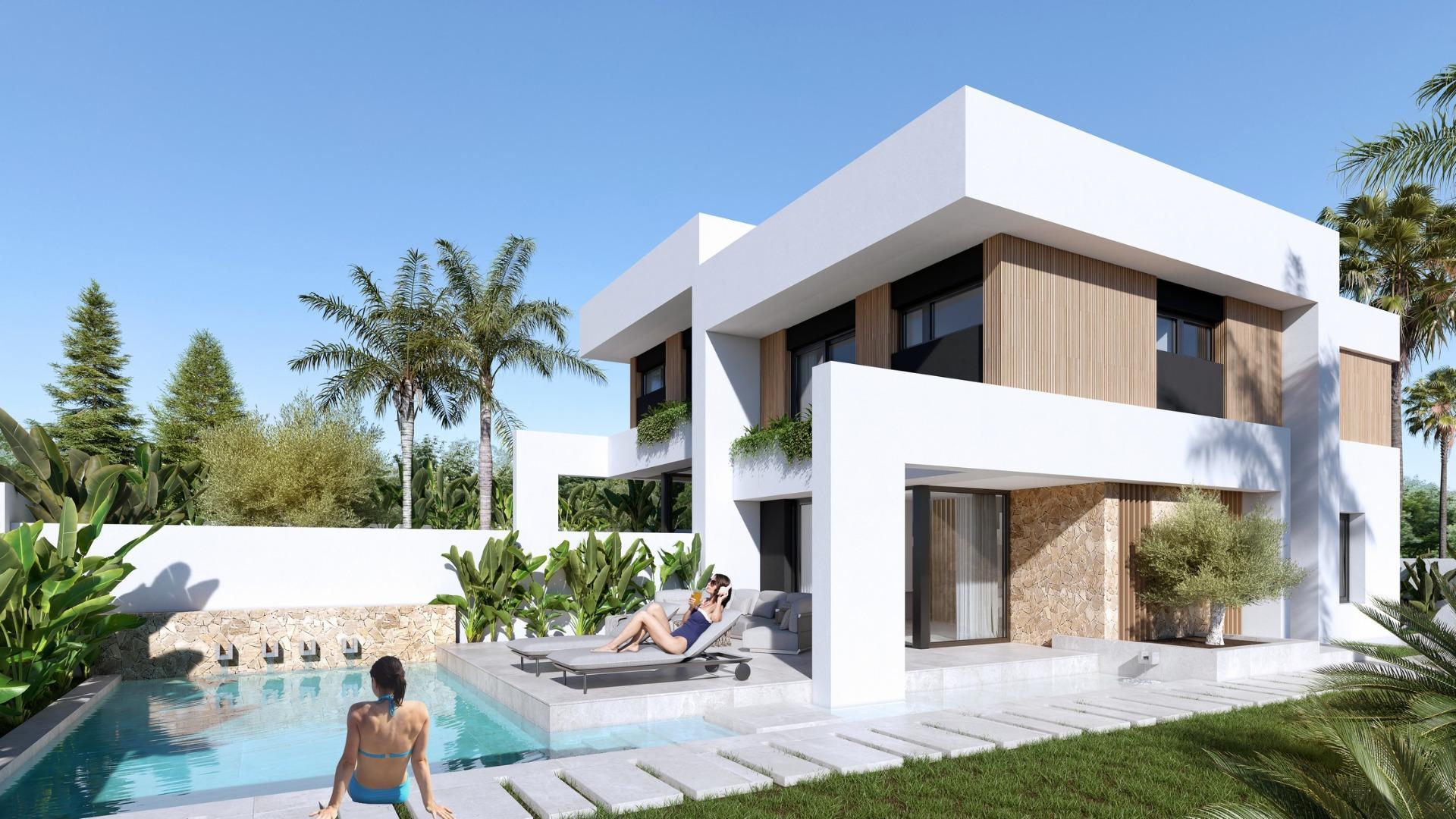 Moderne Doppelhaushälften mit privatem Pool in Las Filipinas-Orihuela Costa