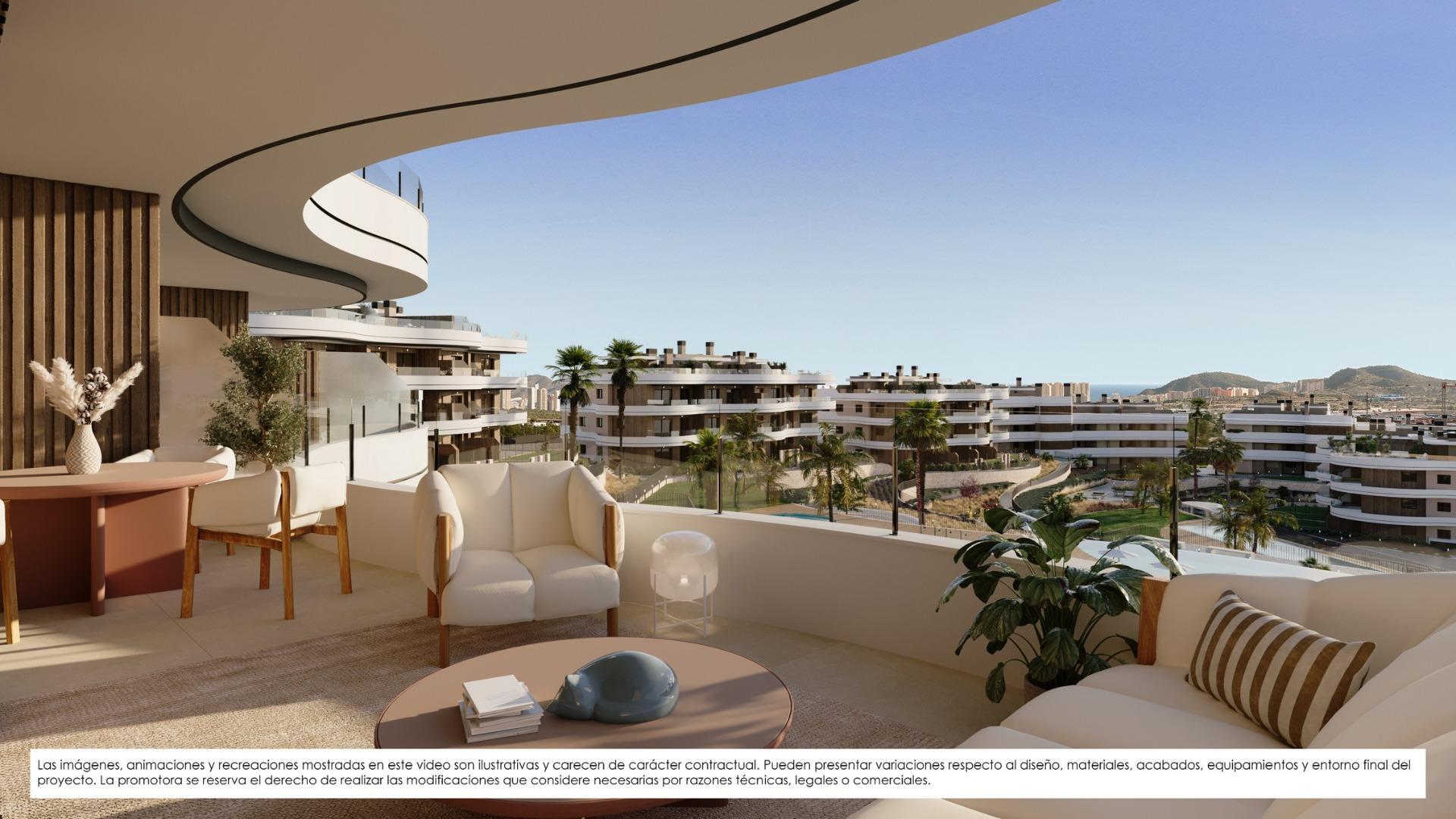 Apartamentos de nueva construcción en venta en Finestrat con vistas al mar y servicios al estilo de un complejo turístico — 11