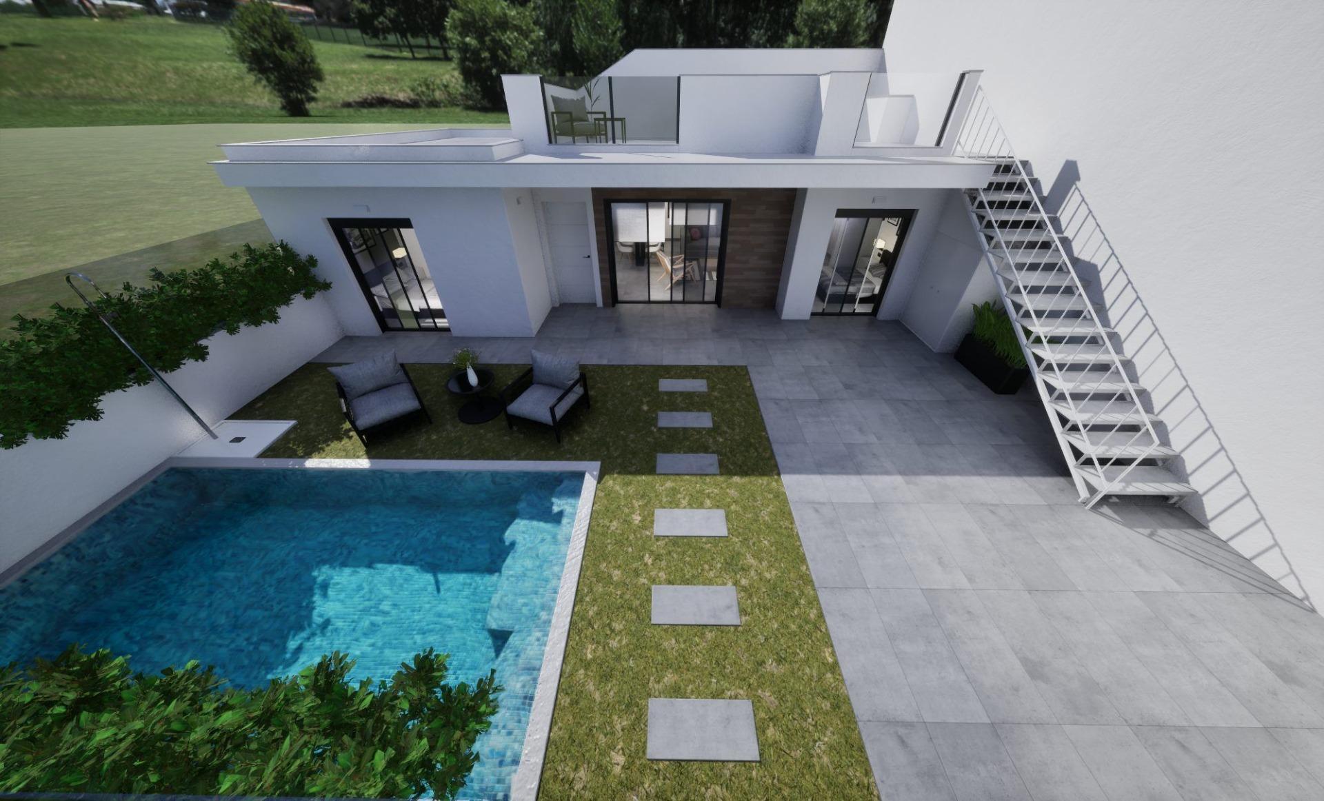 Villas adosadas de nueva construcción en esquina a la venta en Torre Pacheco con piscina privada y solárium — 3