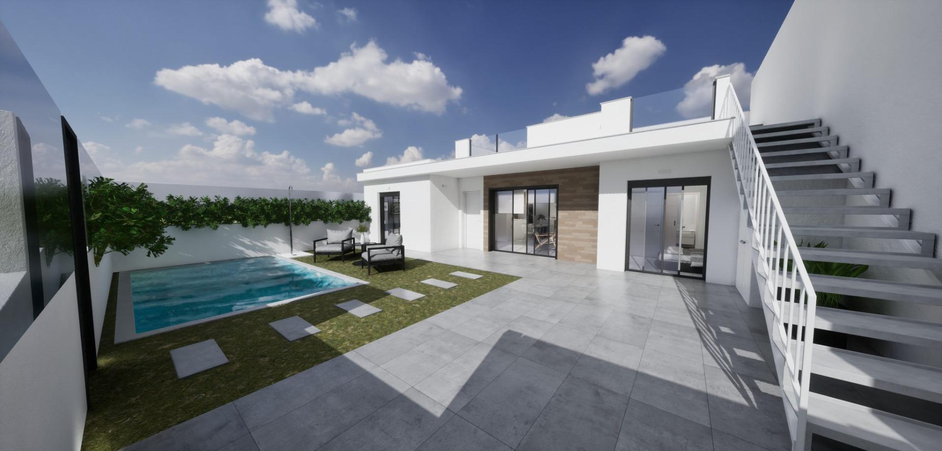 Villas adosadas de nueva construcción en esquina a la venta en Torre Pacheco con piscina privada y solárium — 7