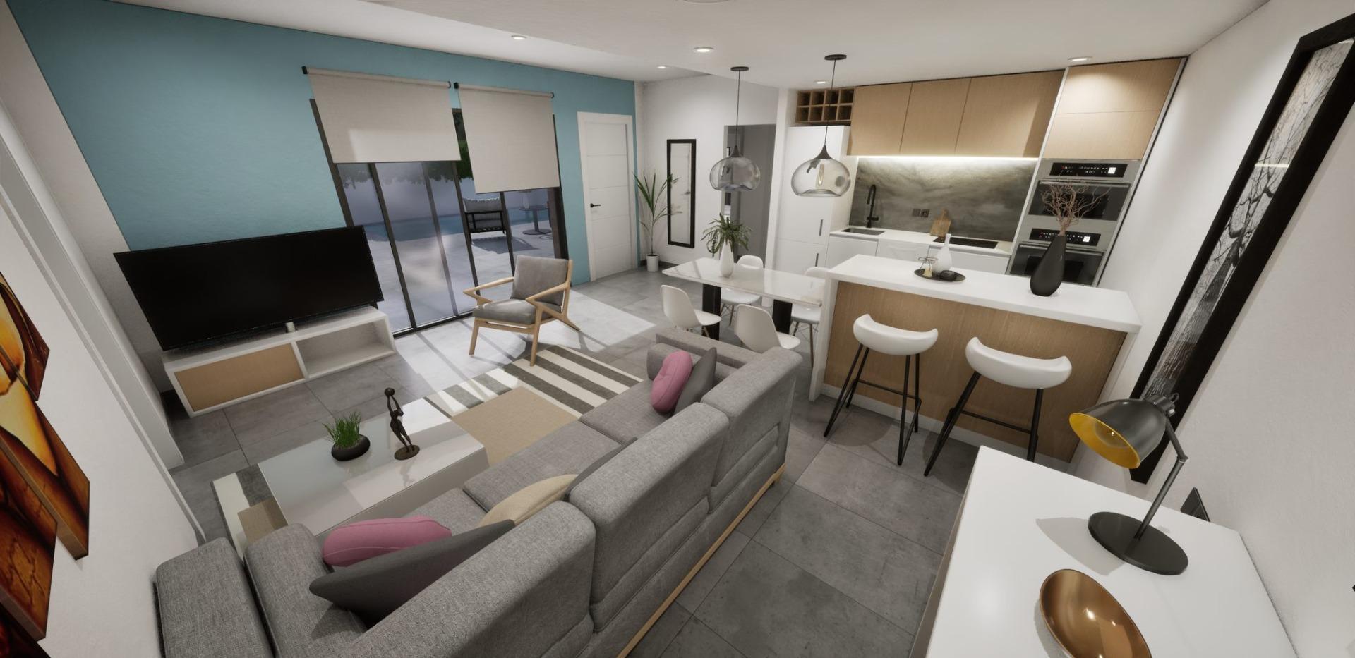 Villas adosadas de nueva construcción en esquina a la venta en Torre Pacheco con piscina privada y solárium — 9