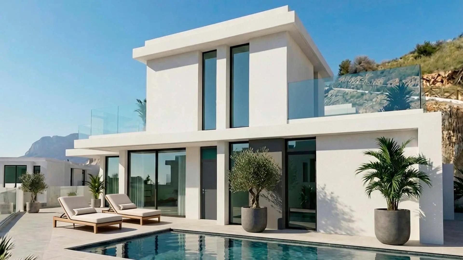 Villas de lujo de nueva construcción en Rincón de Loix, Benidorm, con piscina privada