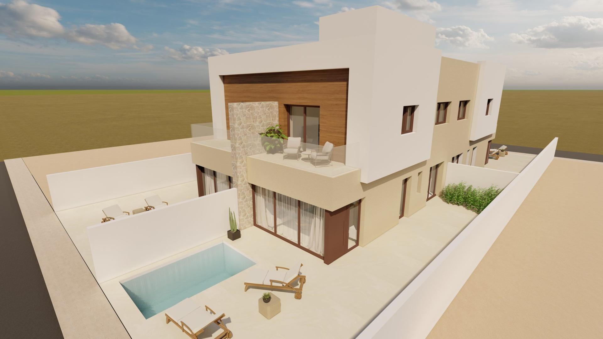Villas quadruplex neuves et modernes avec piscine privée à Santiago de la Ribera — 3