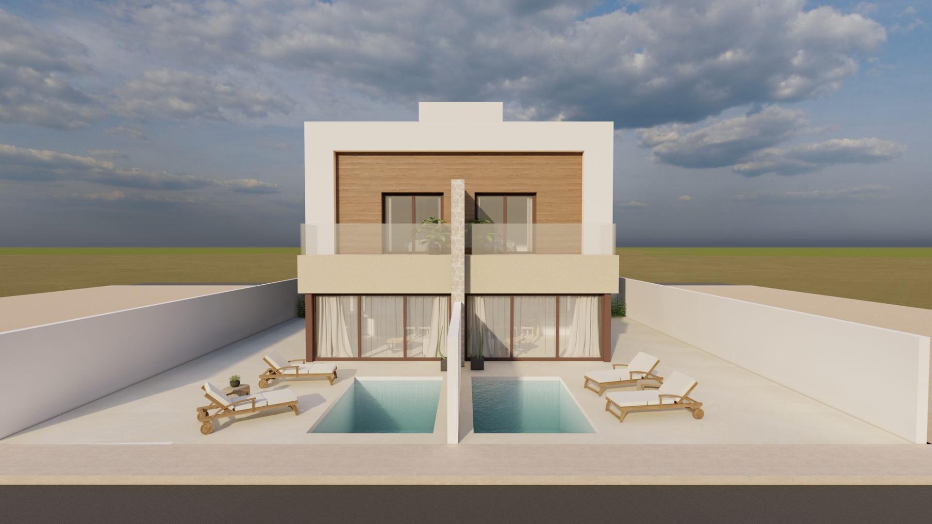 Villas quadruplex neuves et modernes avec piscine privée à Santiago de la Ribera — 4