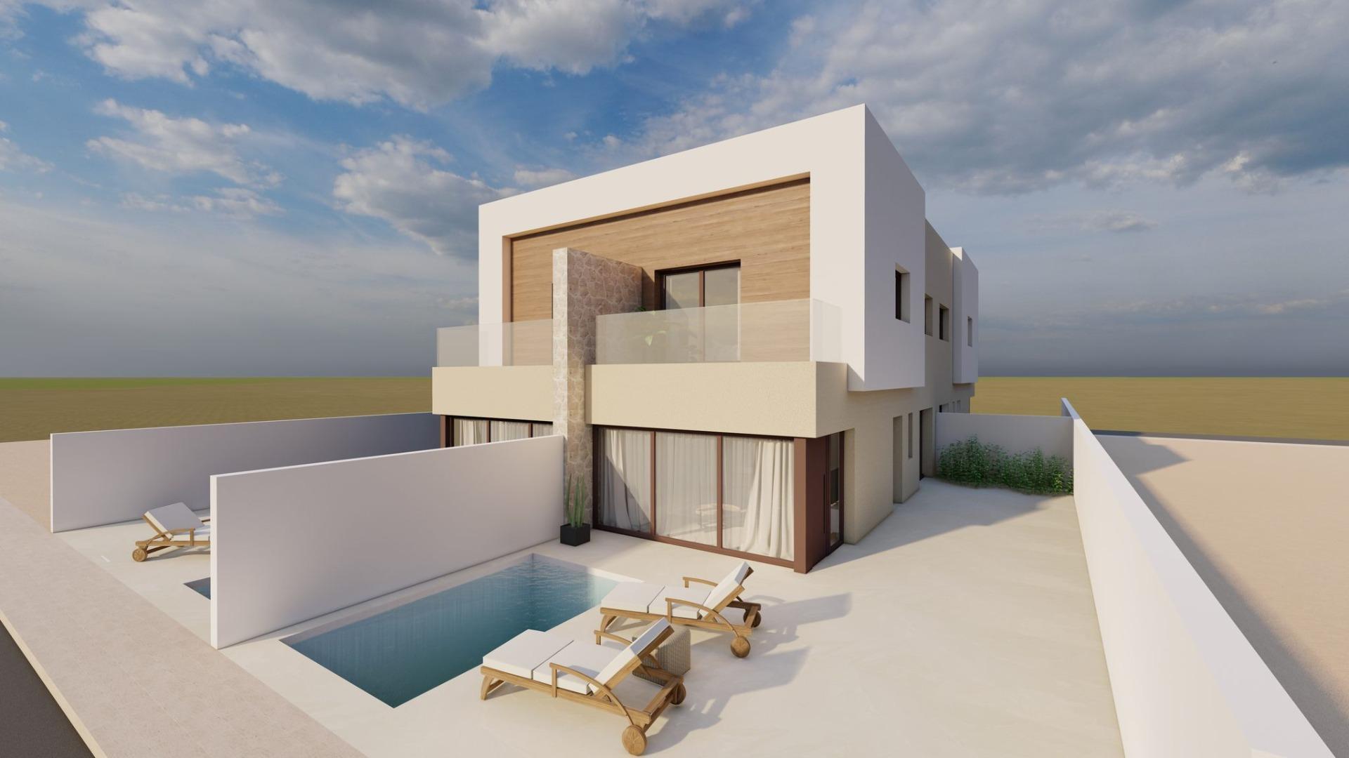 Villas quadruplex neuves et modernes avec piscine privée à Santiago de la Ribera — 5