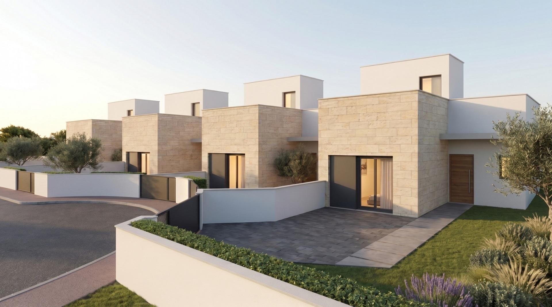 Programme immobilier de 4 villas mitoyennes et jumelées de construction récente avec piscine privée au Country Club de Mazarrón — 2
