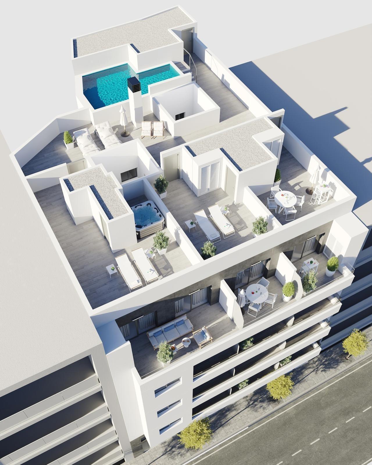 Neubauwohnungen in Torrevieja Nur 400 m von Playa del Cura entfernt