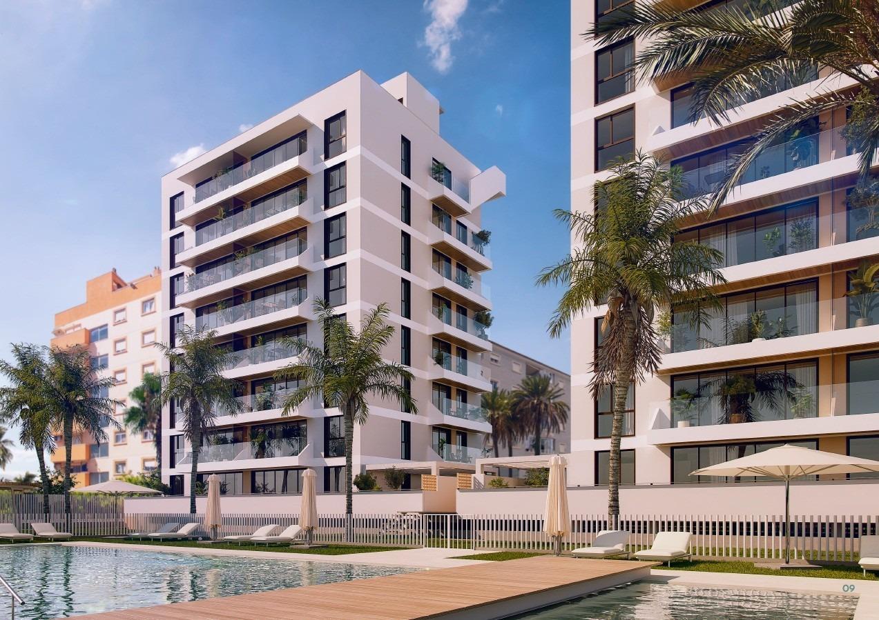 Apartamentos de nueva construcción modernos cerca de la playa y del puerto deportivo en Guardamar del Segura