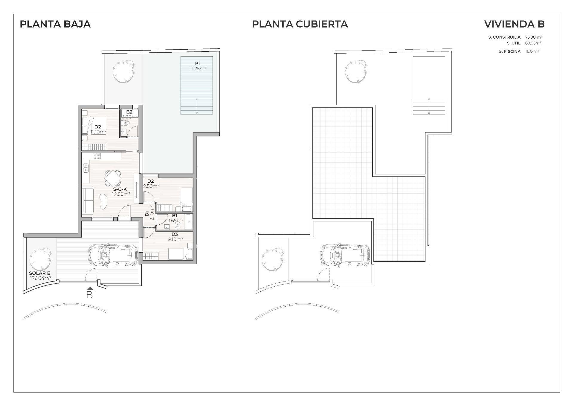 Neubauprojekt mit 4 Reihen- und Doppelhaushälften mit privatem Pool im Country Club von Mazarrón — 8