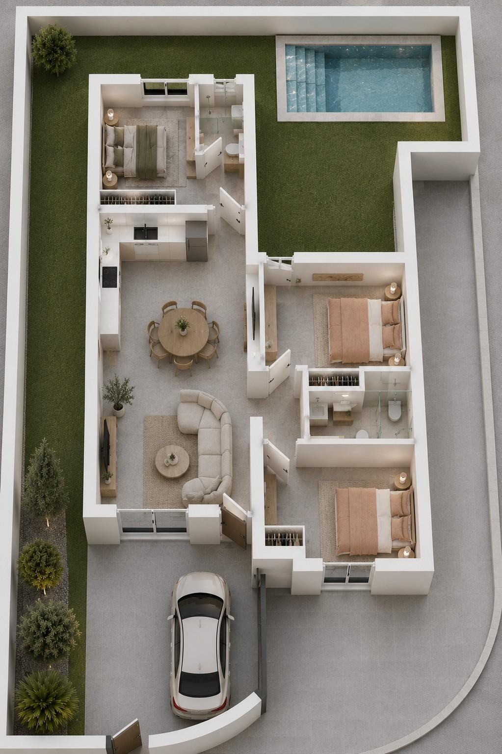 Programme immobilier de 4 villas mitoyennes et jumelées de construction récente avec piscine privée au Country Club de Mazarrón — 10