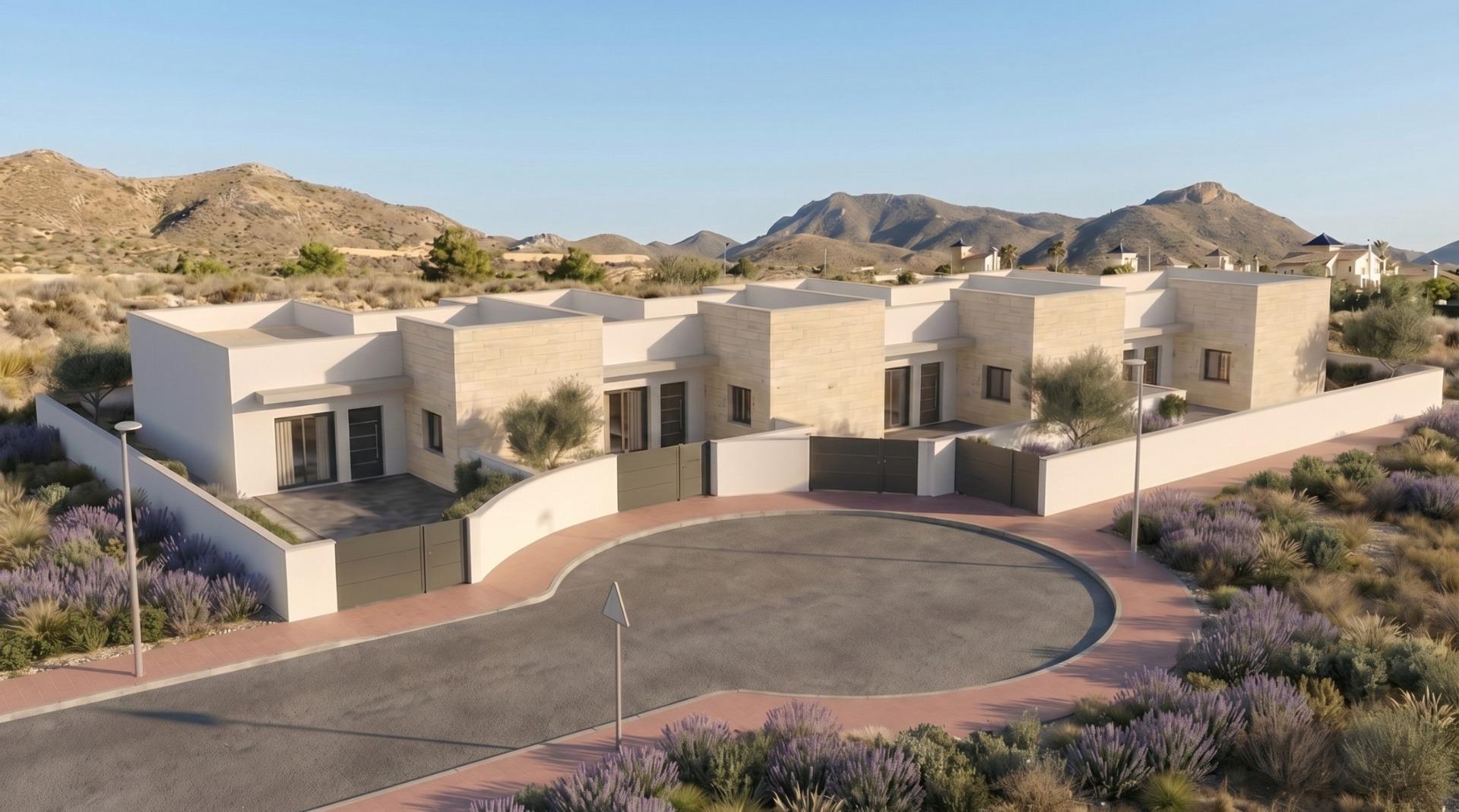 Programme immobilier de 4 villas mitoyennes et jumelées de construction récente avec piscine privée au Country Club de Mazarrón — 2