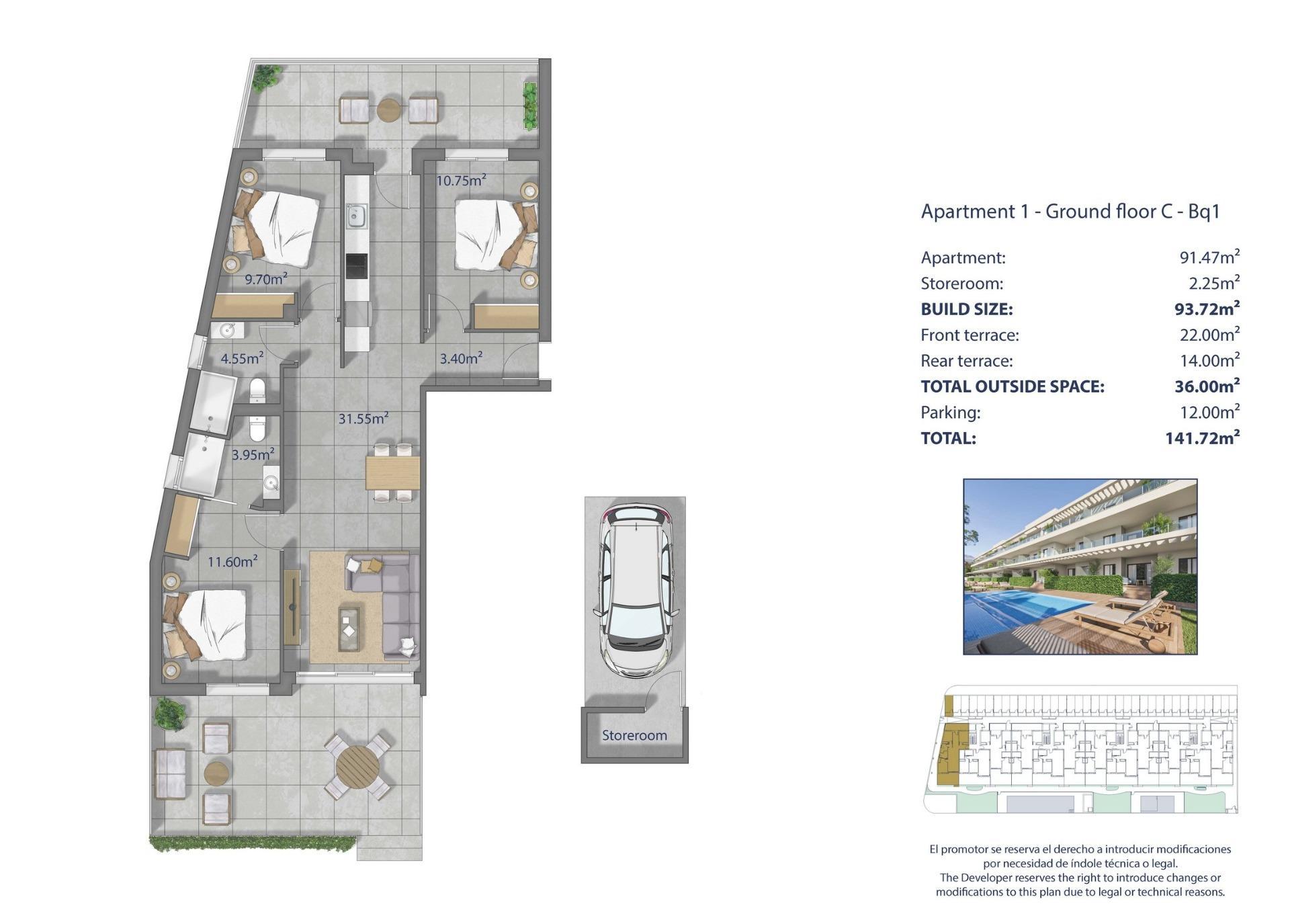 Apartamentos de nueva construcción a 250 m de la playa de Los Narejos, en Los Alcázares — 12