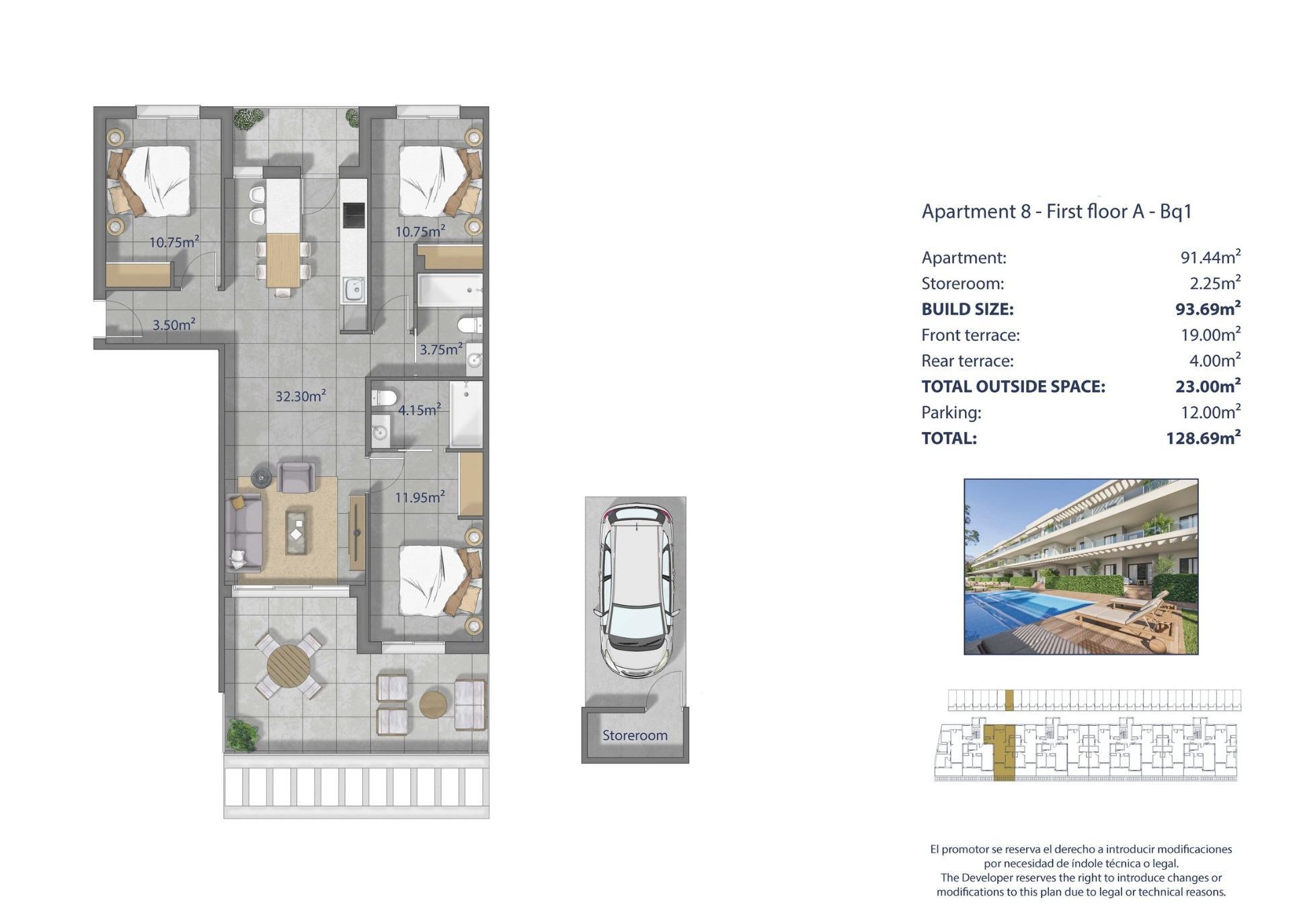 Apartamentos de nueva construcción a 250 m de la playa de Los Narejos, en Los Alcázares — 12
